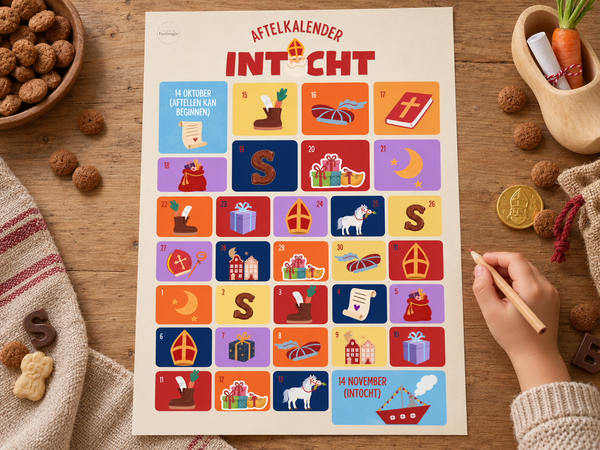 Sinterklaas Aftelkalender. De Intocht (14 okt t/m 14 nov)