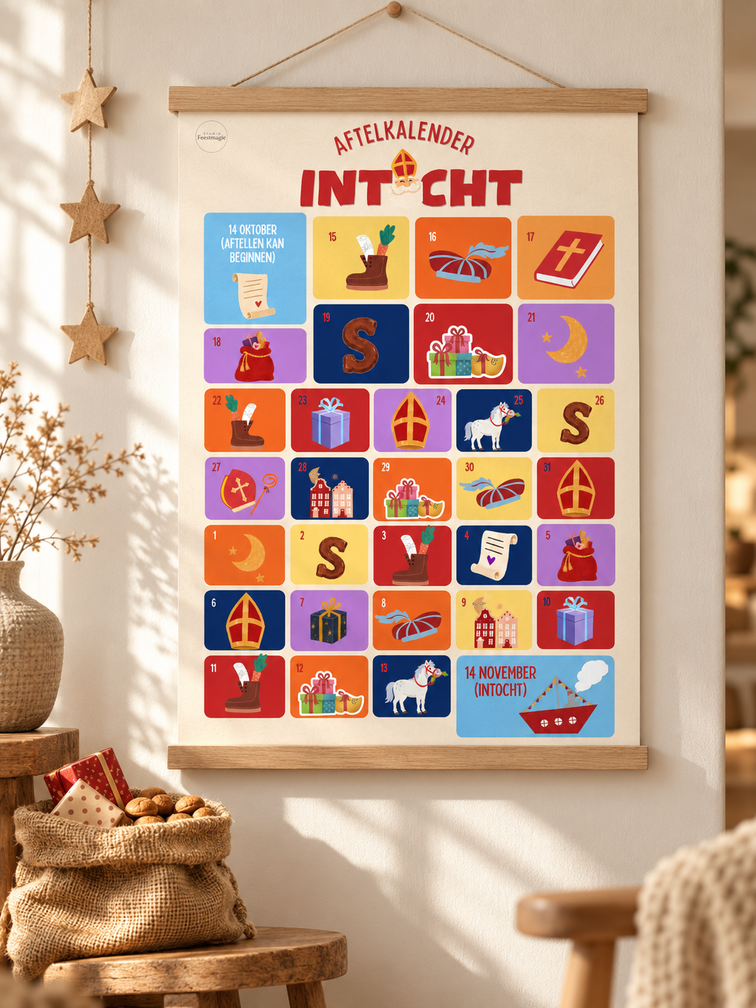 Sinterklaas Aftelkalender. De Intocht (14 okt t/m 14 nov)