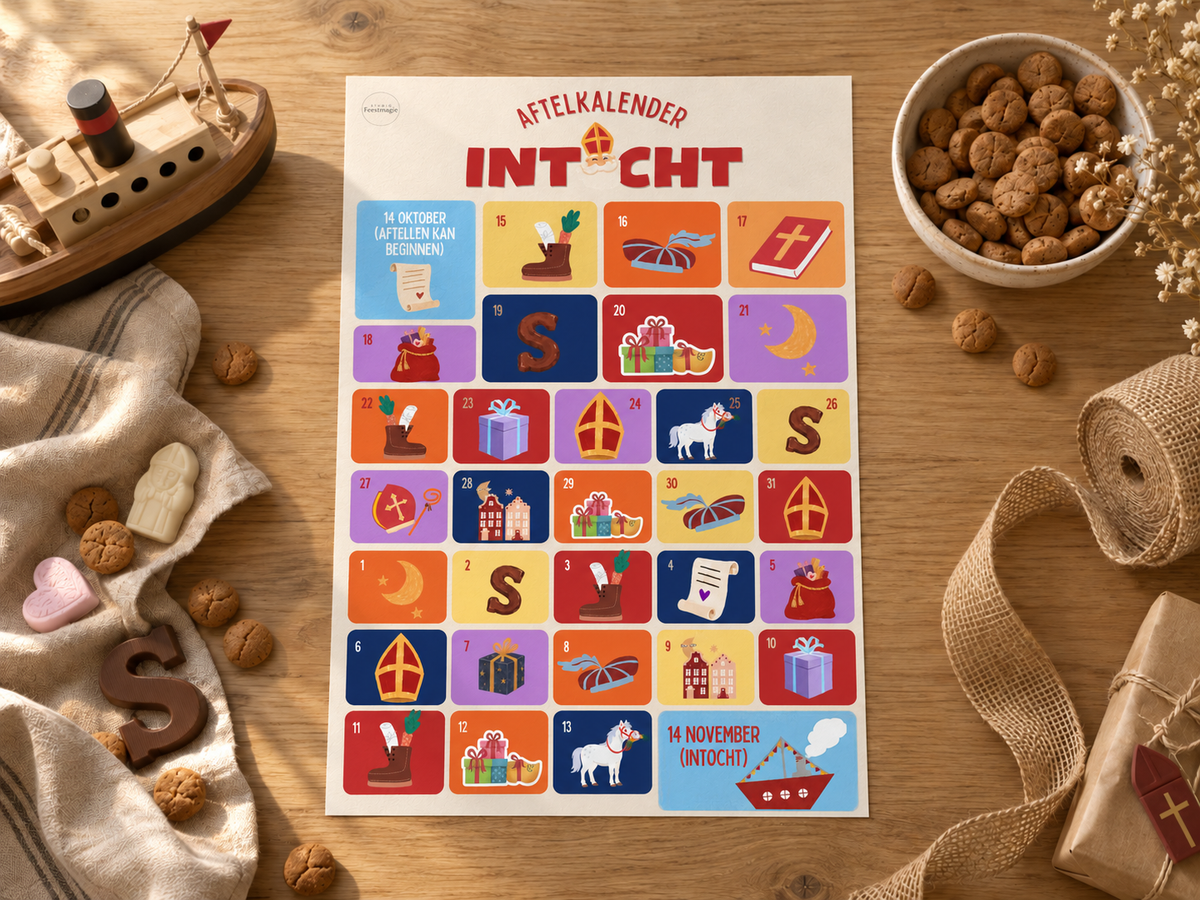 Sinterklaas Aftelkalender. De Intocht (14 okt t/m 14 nov)