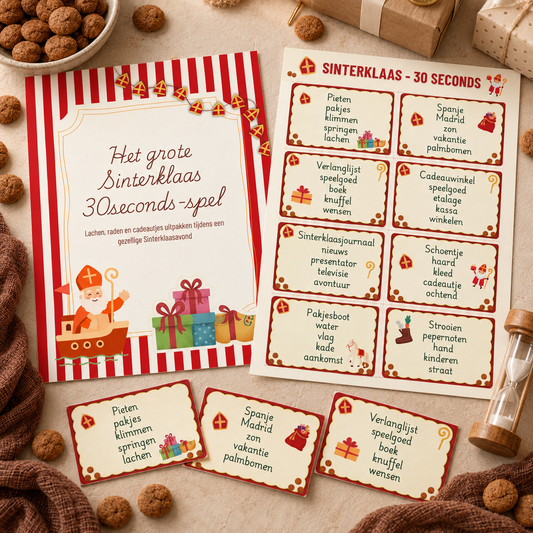 Het Grote Sinterklaas 30 Seconds Spel. Printbare Pakjesavond Editie (PDF)