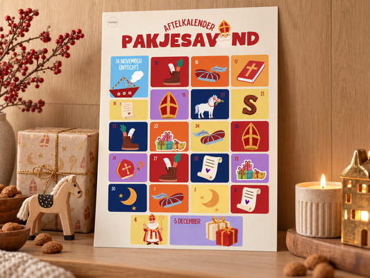 Sinterklaas Aftelkalender. Pakjesavond (14 nov t/m 5 dec)