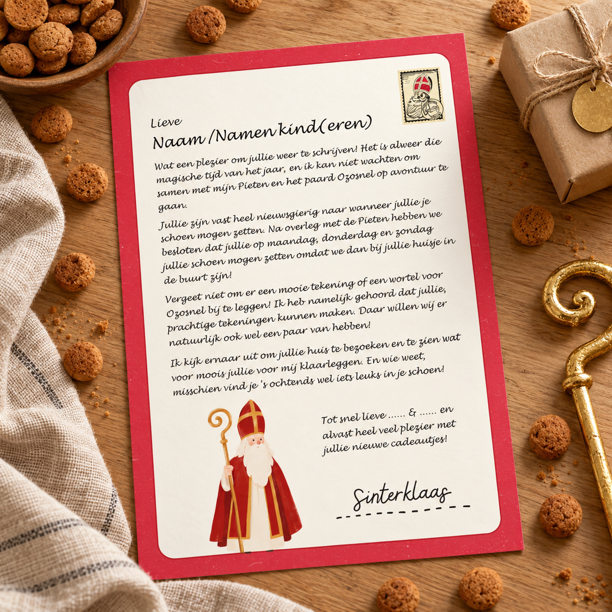 Sinterklaas Schoenzet-schema & Begeleidende Sinterklaas Brief (Bewerkbaar Word-bestand)