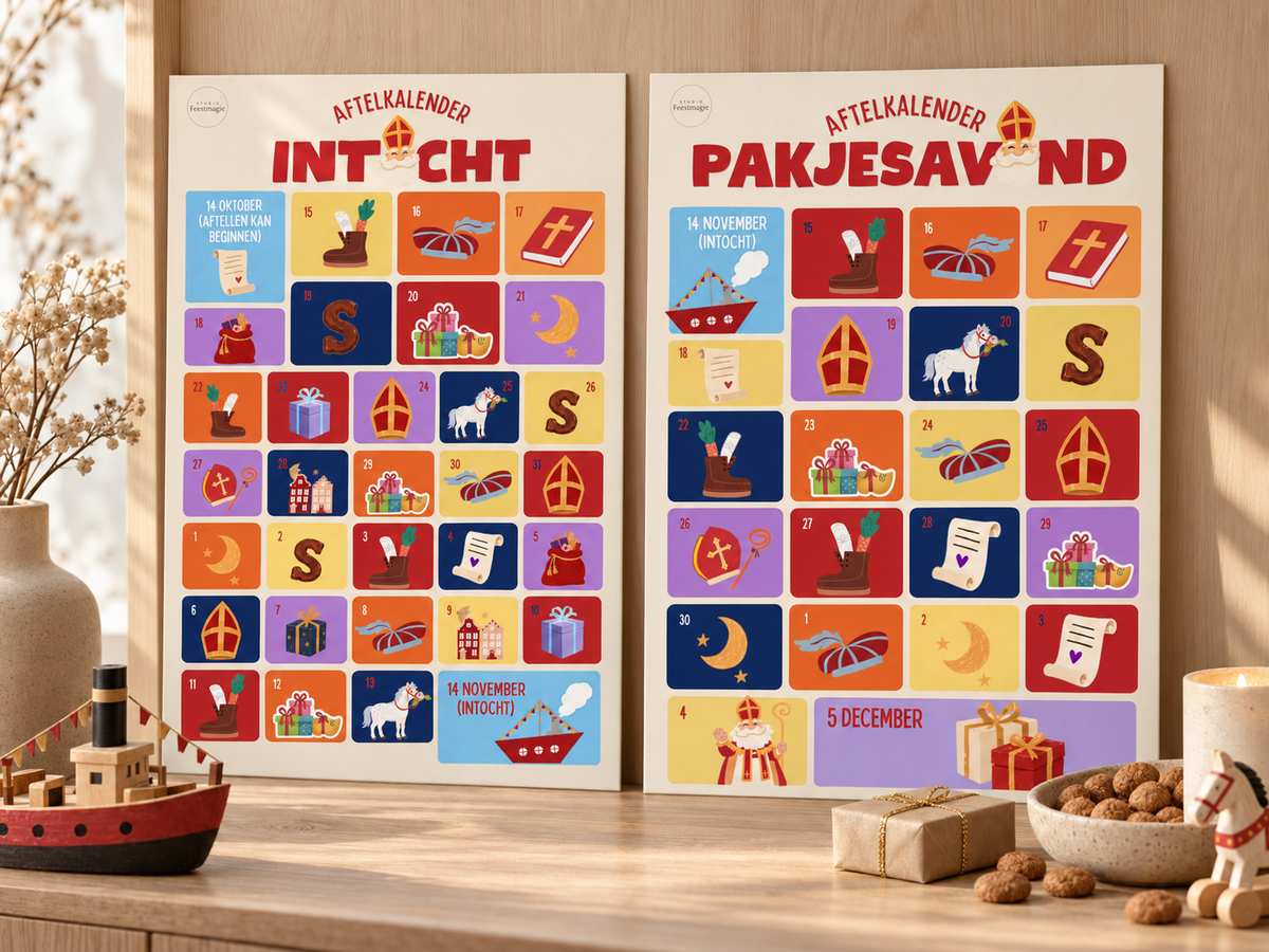 Printable Bundel: Een goede Sinterklaas start (Aftelkalender, Schoenzet Schema & Brief) (Word/PDF)