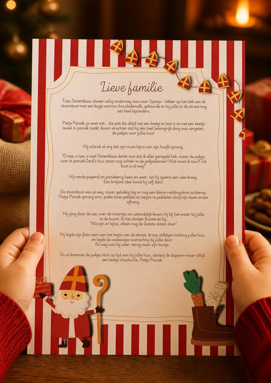Magische brief van Sinterklaas voor vierders na 5 december. (PDF download)